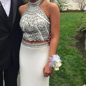 Dave&Johnny Two Piece Gemmed Prom Dress